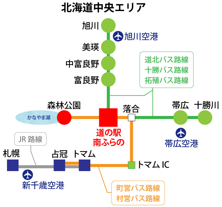 南富良野町アクセス図