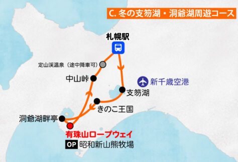 冬の支笏湖・洞爺湖周遊コース