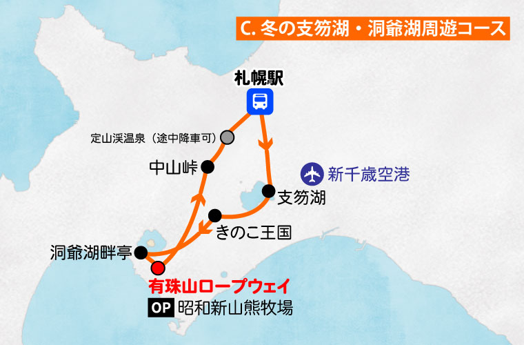 冬の支笏湖・洞爺湖周遊コース