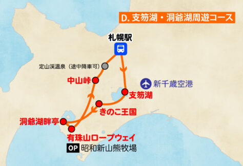 札幌発／日帰り観光バス／Dコース